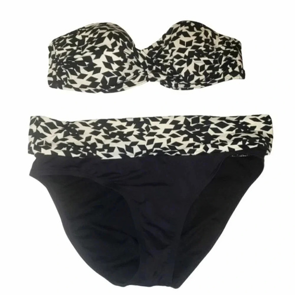 Kenneth Cole NY M/34B/C‎  black & white 2pc bikini - Picture 1 of 4